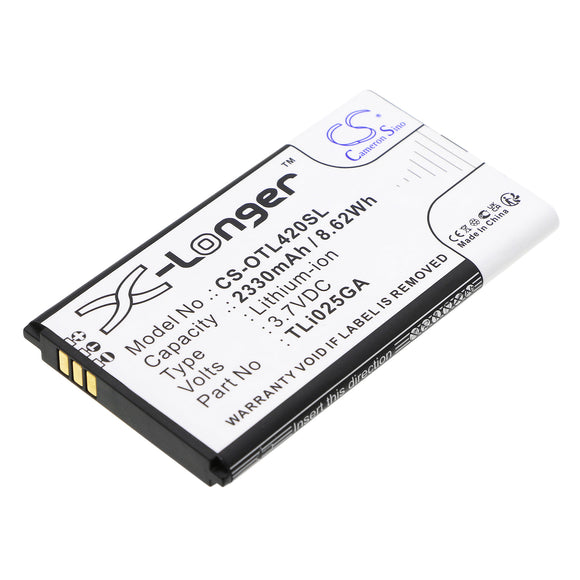 Battery for Alcatel MW42LM TLi025GA 3.7V Li-ion 2330mAh / 8.62Wh