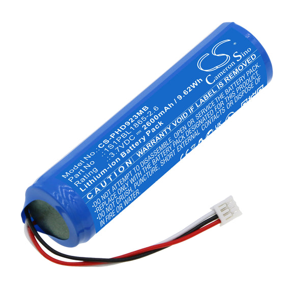 Battery for Philips SCD923-26 1S1PBL1865-2.6 3.7V Li-ion 2600mAh / 9.62Wh