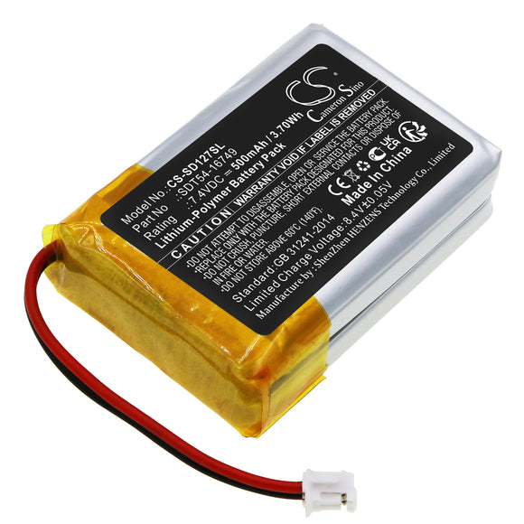 Battery for SportDog SD-1275E SDT54-16749 7.4V Li-Polymer 500mAh / 3.70Wh