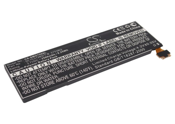 Battery for Samsung YP-G70CWY-XAA 5735BO, DL1C312BS/T-B 3.7V Li-Polymer 2500mAh