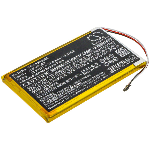 Battery for Astell&Kern AK300 CP-AK380 3.8V Li-Polymer 3300mAh / 12.54Wh