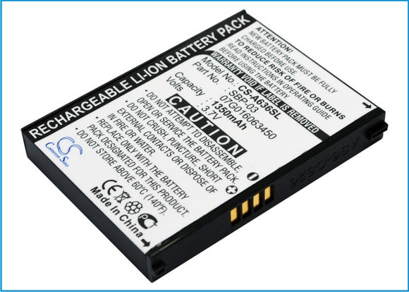 Battery for Asus Mypal A639 SBP-03 3.7V Li-ion 1350mAh / 5.00Wh