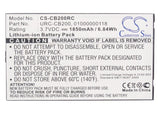 Battery for Sonos CB200 01000000118, URC-CB200 3.7V Li-ion 1850mAh / 6.85Wh