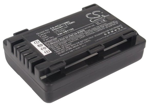 Battery for Panasonic HC-V201 VW-VBY100 3.7V Li-ion 850mAh / 3.15Wh