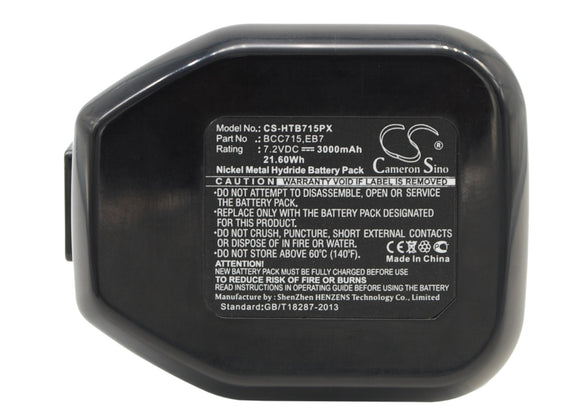 Battery for Hitachi EB714S BCC715, EB7, EB712S, EB714S, EB7G, EB7S 7.2V Ni-MH 30