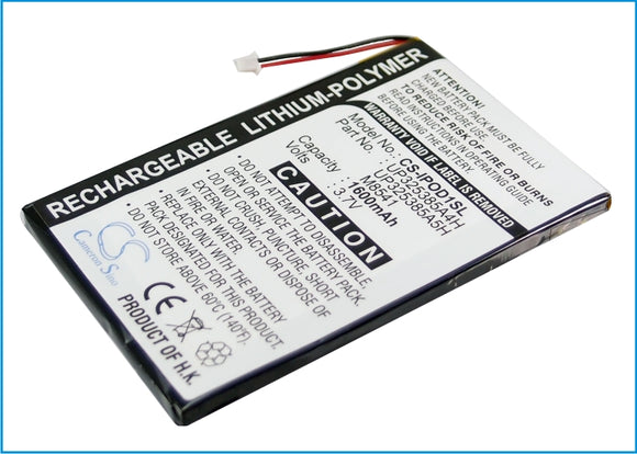 Battery for Apple iPOD 1st P325385A4H 3.7V Li-Polymer 1600mAh