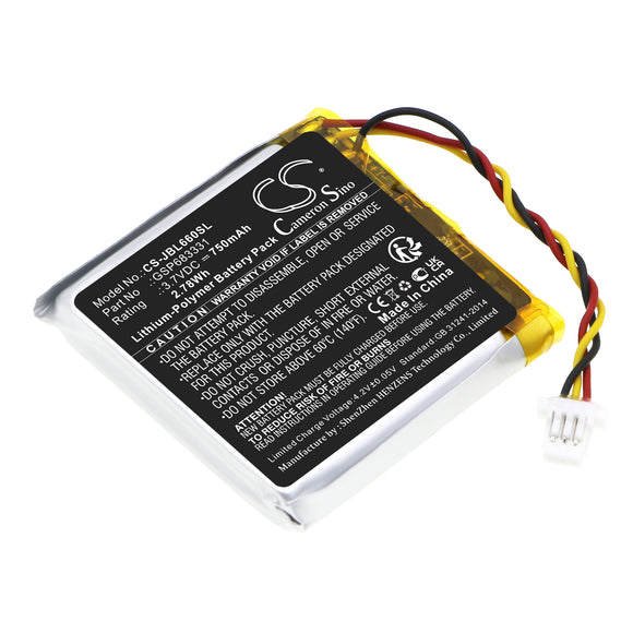 Battery for JBL Live 660NC  GSP683331 3.7V Li-Polymer 750mAh / 2.78Wh
