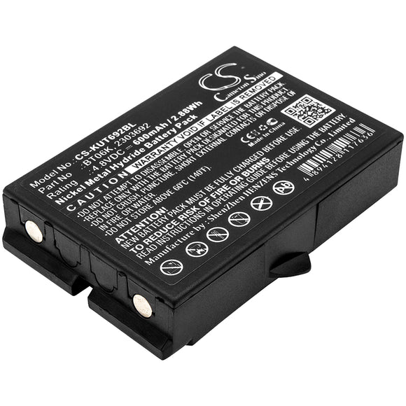Battery for IKUSI 2303692 2303692, BT06K 4.8V Ni-MH 600mAh / 2.88Wh