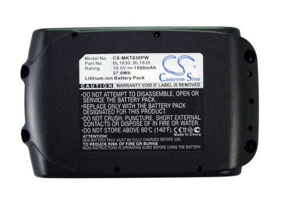 Battery for Makita JV183D 194204-5, 194205-3, 194309-1, 195608-4, 1963673, 19636