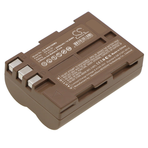 Battery for NIKON D90 EN-EL3e 7.4V Li-ion 2000mAh / 14.80Wh