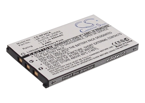 Battery for Casio Exilim EX-Z75 NP-20, NP-20DBA 3.7V Li-ion 650mAh