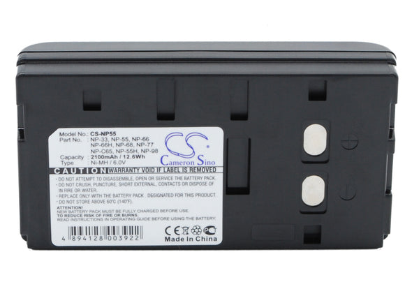 Battery for Sony CCD-TR620E NP-33, NP-55, NP-66, NP-66H, NP-68, NP-77, NP-98 6V 