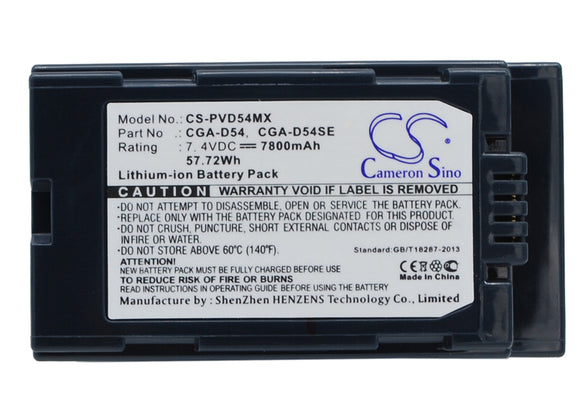 Battery for Panasonic AG-DVC30E CGA-D54, CGA-D54S, CGA-D54SE, CGA-D54SE/1B, CGA-
