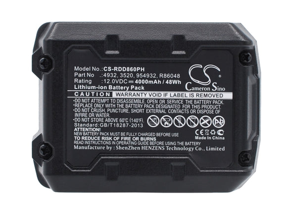 Battery for AEG BS 12C 3520, 3526, 4932, 584932, 954932, L1215, L1215P, L1215R, 