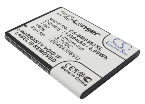 Battery for Samsung Galaxy Ace EB494358VU 3.7V Li-ion 1350mAh / 5.00Wh