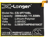 Battery for Vodafone VFD 710 Li3930T44P6h816437 3.85V Li-Polymer 3000mAh / 11.55