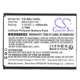 Battery for Bea-fon SL720 BEA7202145, SL720, SL720i 3.8V Li-Polymer 1500mAh / 5.