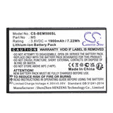 Battery for Bea-fon M5 Premium M5 3.8V Li-ion 1900mAh / 7.22Wh