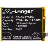Battery for VIVO V2020 B-N8 3.87V Li-Polymer 3700mAh / 14.32Wh