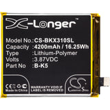 Battery for VIVO X30 Pro 5G B-K5 3.87V Li-Polymer 4200mAh / 16.25Wh