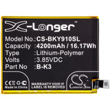 Battery for VIVO Y9S B-K3 3.85V Li-Polymer 4200mAh / 16.17Wh