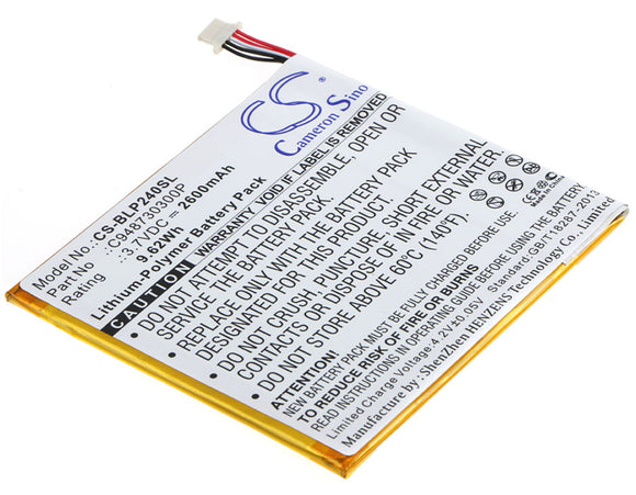 Battery for BLU TouchBook G7 C948730300P 3.7V Li-Polymer 2600mAh / 9.62Wh