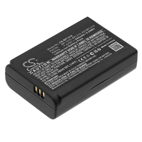 Battery for Samsung NX10 BP1310, BP-1310, ED-BP1310 7.4V Li-ion 850mAh