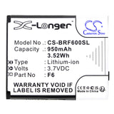 Battery for Brondi Amico Mio plus F6 3.7V Li-ion 950mAh / 3.52Wh