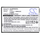 Battery for Brondi Amico Smartphone XL S602 3.8V Li-ion 2600mAh / 9.88Wh