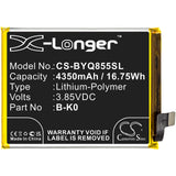 Battery for VIVO V1936A B-K0 3.85V Li-Polymer 4350mAh / 16.75Wh