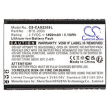 Battery for CATERPILLAR CAT S22 BTE-2000 3.7V Li-ion 1400mAh / 5.18Wh