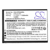 Battery for Coolpad CP3321ST CPLD-442 3.7V Li-ion 1350mAh / 5.0Wh
