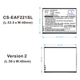 Battery for Emporia ActiveEglam V221 -4G AK-V221, AK-V221-4G, AK-V221-4G V1.0 3