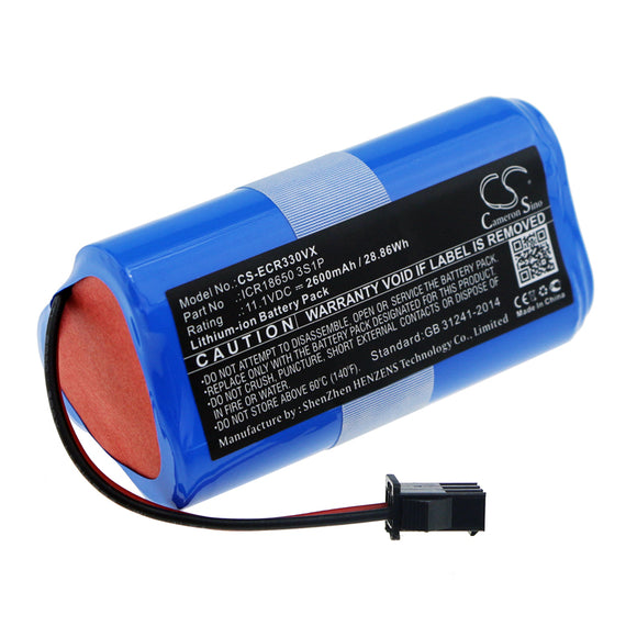 Battery for Ecovacs CEN330 ICR18650 3S1P 11.1V Li-ion 2600mAh / 28.86Wh