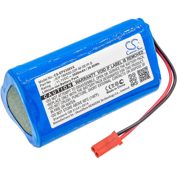 Battery for Electropan ilife V5s ICP 186500-22F-M-3S1P-S 11.1V Li-ion 2600mAh / 