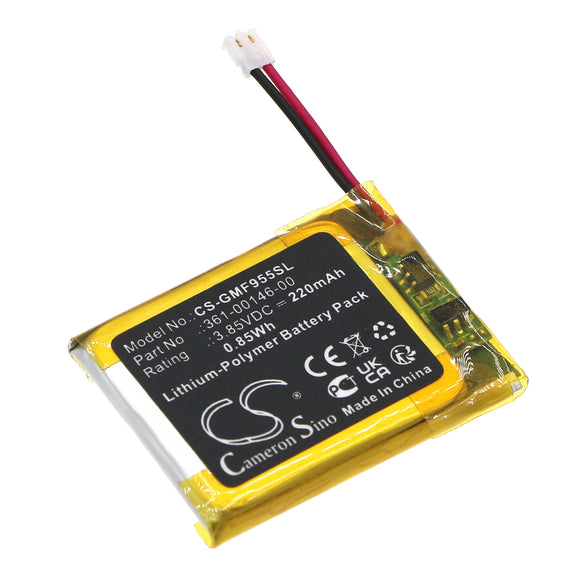 Battery for Garmin Forerunner 955 Solar 361-00146-00 3.85V Li-Polymer 220mAh / 0