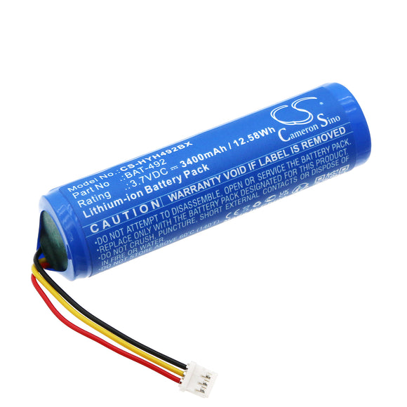 Battery for Honeywell HH492 3008-4418-001, BAT-492 3.7V Li-ion 3400mAh / 12.58Wh