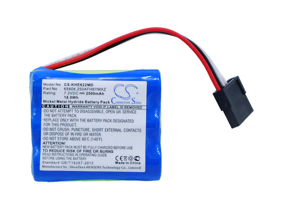 Battery for Keeler Headlamp EP39-22079 250AFH6YMXZ, 65808 7.2V Ni-MH 2500mAh / 
