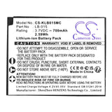Battery for KODAK WPZ2 LB-015 3.7V Li-ion 700mAh / 2.59Wh