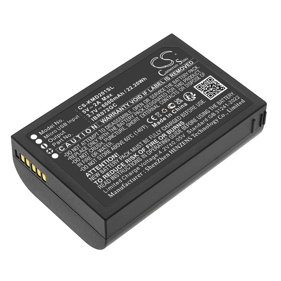 Battery for IES IBR072GC AD201-1, IBR072GC 3.7V Li-ion 6000mAh / 22.20Wh