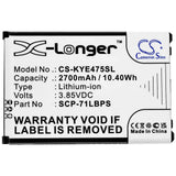 Battery for Kyocera DuraTR 5AAXBT108GEA, SCP-71LBPS 3.85V Li-ion 2700mAh / 10.4