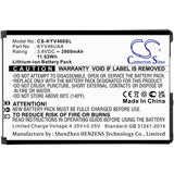 Battery for Kyocera KYV46 KYV46UAA 3.8V Li-ion 2900mAh / 11.02Wh