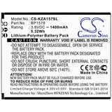 Battery for Kazuna eTalk BP1578 3.8V Li-Polymer 1400mAh / 5.32Wh