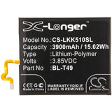 Battery for LG K510 BL-T49 3.85V Li-Polymer 3900mAh / 15.02Wh