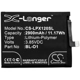 Battery for LG K8 Plus BL-O1, EAC64559001, EAC64619301 3.85V Li-Polymer 2900mAh
