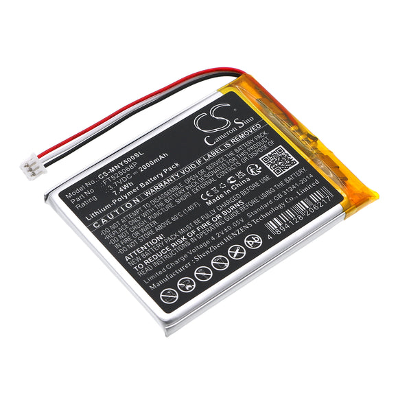 Battery for Moonybaby MB55935BV-2T FT525068P 3.7V Li-Polymer 2000mAh / 7.4Wh