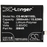 Battery for Xiaomi M2002J9G BM4R 3.85V Li-Polymer 3900mAh / 15.02Wh