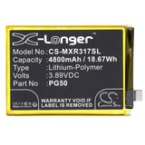 Battery for Motorola XT2315-5 PG50, SB18D67654 3.89V Li-Polymer 4800mAh / 18.67W