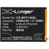 Battery for Motorola XT2149-1 MS50, SB18D09927 3.85V Li-Polymer 4500mAh / 17.33