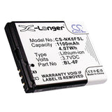 Battery for Nokia N79 BL-6F 3.7V Li-ion 1100mAh / 4.07Wh